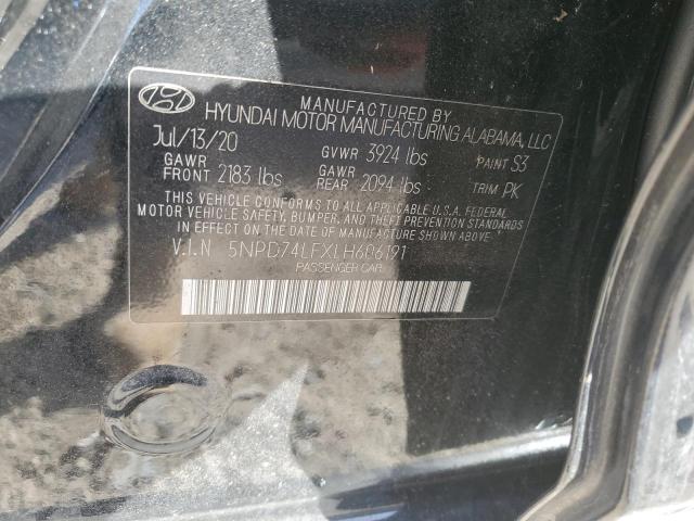 2020 HYUNDAI ELANTRA SE 5NPD74LFXLH606191