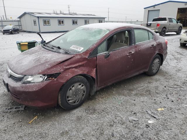 HONDA CIVIC LX 2012 burgundy  gas JHMFB2F50CS002969 photo #1