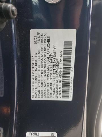 2022 HONDA ODYSSEY EL 5FNRL6H91NB042481