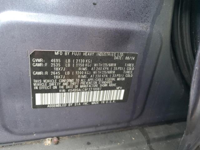 VIN 4S4BSALC9F3218987 2015 SUBARU LEGACY no.12