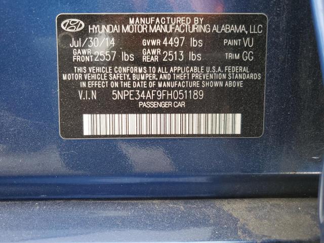 VIN 5NPE34AF9FH051189 2015 HYUNDAI SONATA no.12