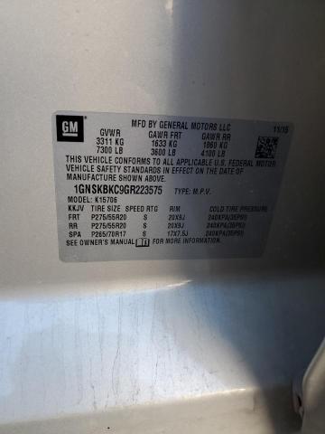 2016 CHEVROLET TAHOE K150 1GNSKBKC9GR223575