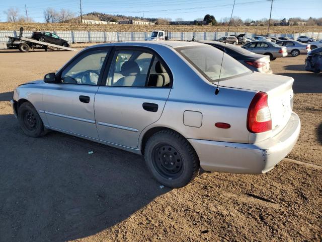 HYUNDAI ACCENT GL 2002 silver sedan 4d gas KMHCG45C52U313944 photo #3