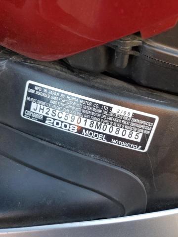 2008 HONDA CBR1000 RR - JH2SC59018M008085