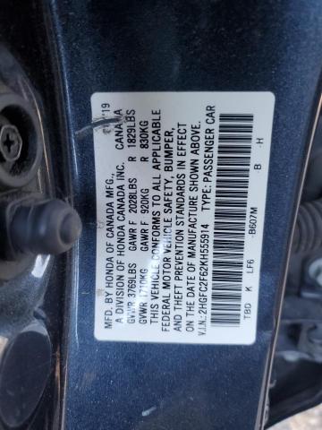 VIN 2HGFC2F62KH555914 2019 HONDA CIVIC no.12