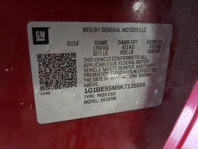 2019 CHEVROLET CRUZE - 1G1BE5SM5K7135906