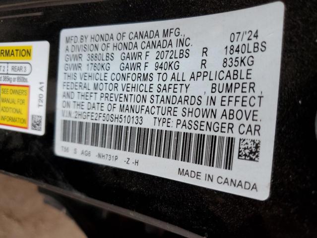 2025 HONDA CIVIC SPOR - 2HGFE2F50SH510133