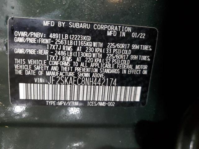2022 SUBARU FORESTER P - JF2SKAEC8NH442174