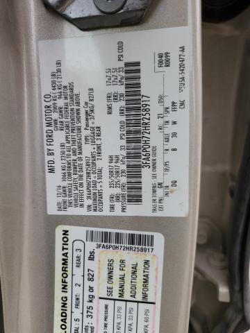 2017 FORD FUSION SE - 3FA6P0H72HR258917