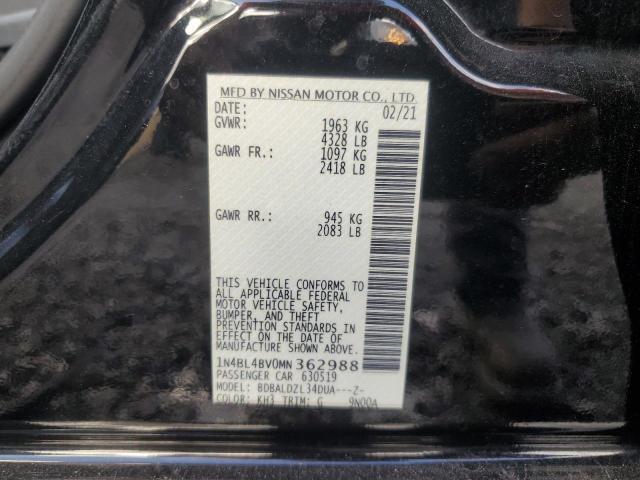 VIN 1N4BL4BV0MN362988 2021 NISSAN ALTIMA no.12