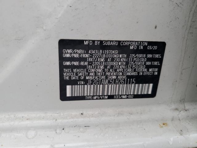 2020 SUBARU CROSSTREK - JF2GTAMC5LH261115
