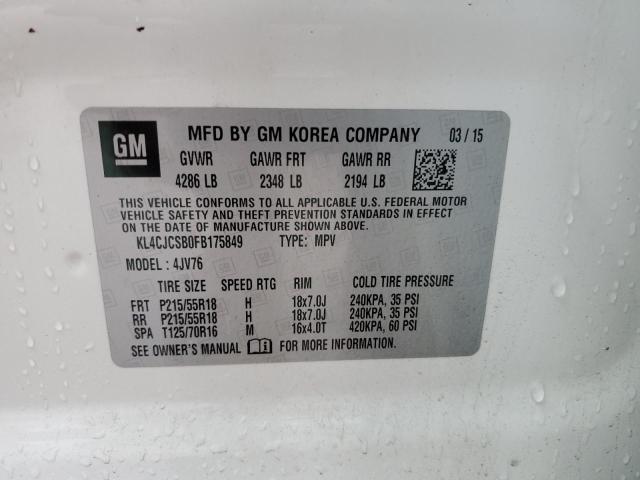 VIN KL4CJCSB0FB175849 2015 BUICK ENCORE no.13