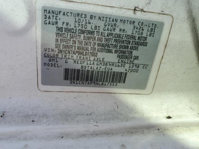 VIN 3N1CN7AP9HL817553 2017 NISSAN VERSA no.12