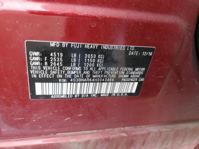 2017 SUBARU LEGACY SPO 4S3BNAR64H3043466