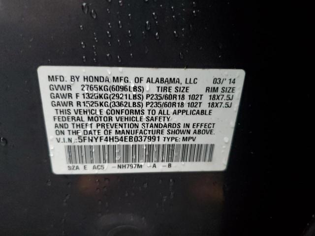 VIN 5FNYF4H54EB037991 2014 HONDA PILOT no.13