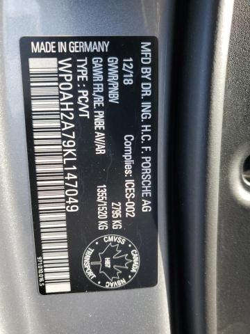 2019 PORSCHE PANAMERA T WP0AH2A79KL147049