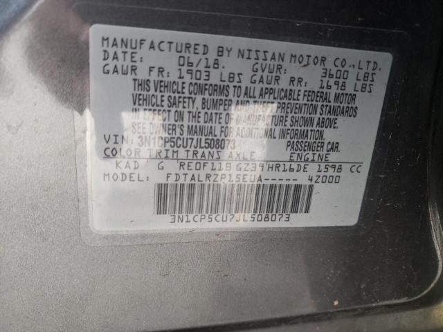 VIN 3N1CP5CU7JL508073 2018 NISSAN KICKS no.12