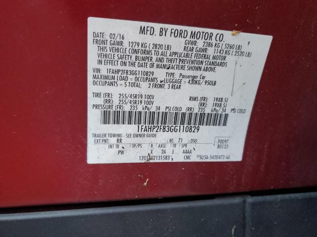2016 FORD TAURUS LIM - 1FAHP2F83GG110829