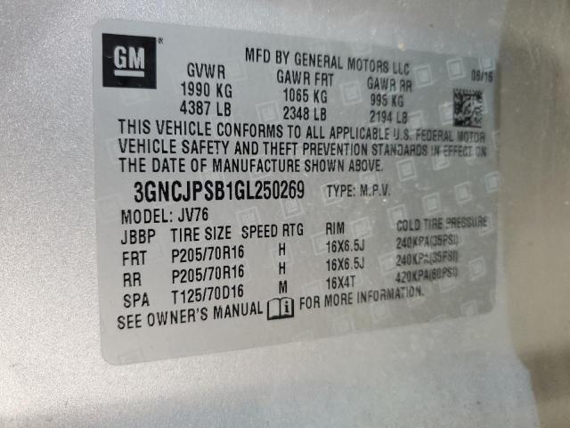 2016 CHEVROLET TRAX 1LT - 3GNCJPSB1GL250269