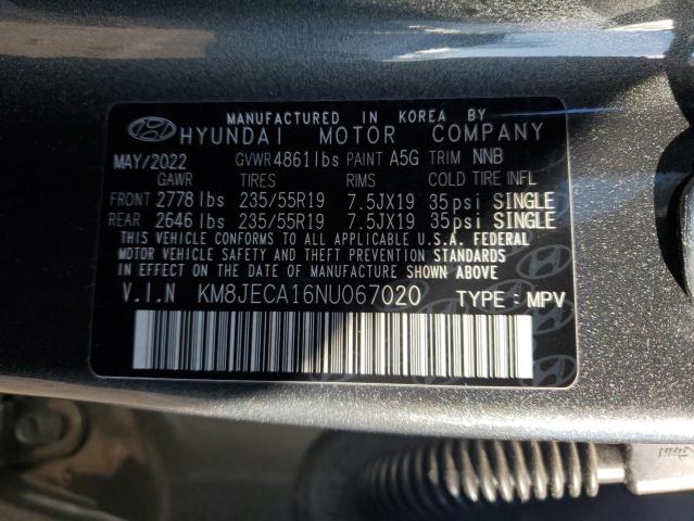 2022 HYUNDAI TUCSON LIM - KM8JECA16NU067020