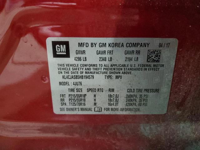 2017 BUICK ENCORE PRE - KL4CJASB5HB194579