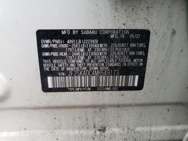 2021 SUBARU FORESTER JF2SKADC4MH549173
