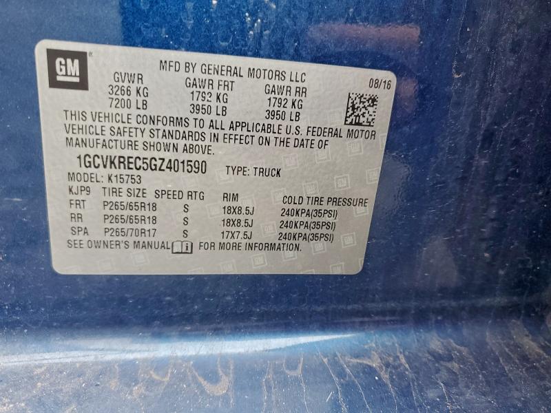 2016 CHEVROLET SILVERADO #3315970105