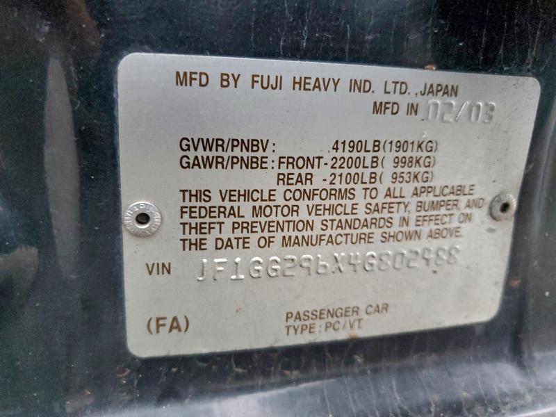 2004 SUBARU IMPREZA WR #3302964613