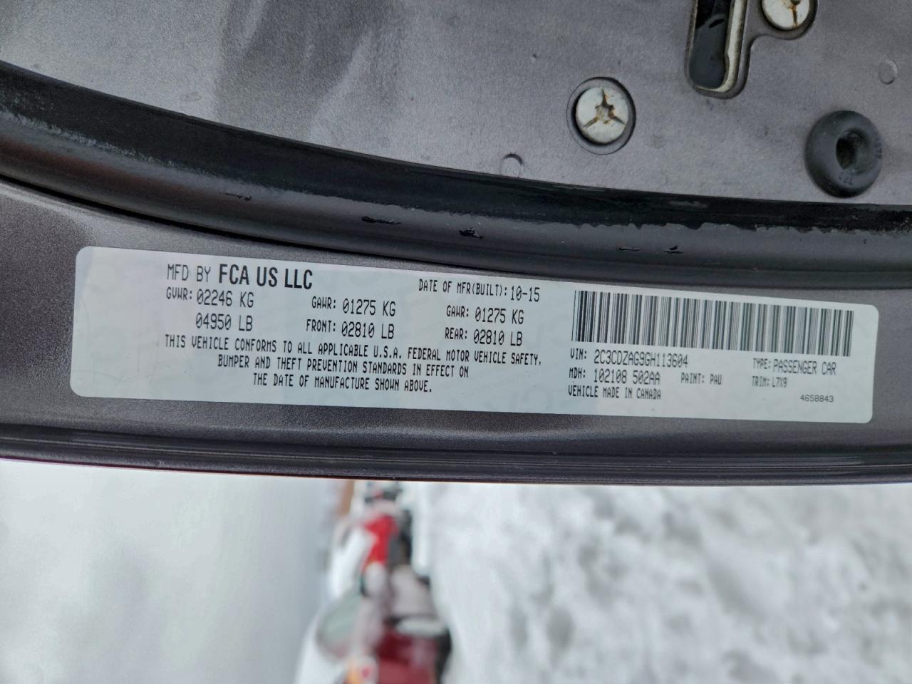 Lot #3301870972 2016 DODGE CHALLENGER