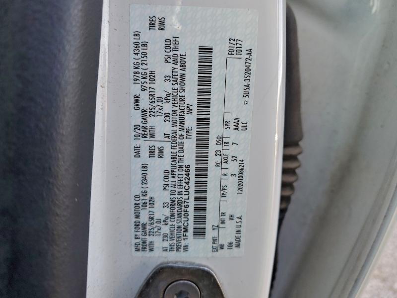 2020 FORD ESCAPE S #3315968086