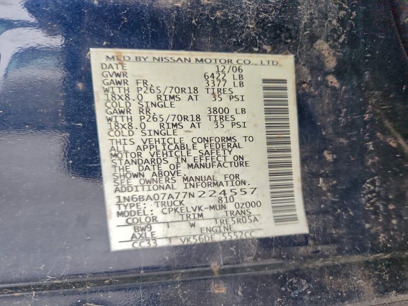 2007 NISSAN TITAN XE #3303769442