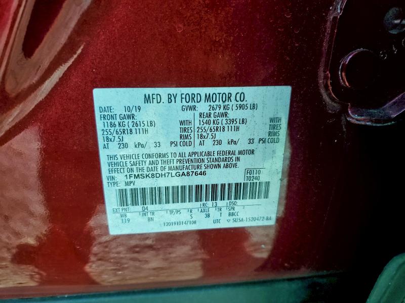 2020 FORD EXPLORER X #3310318050