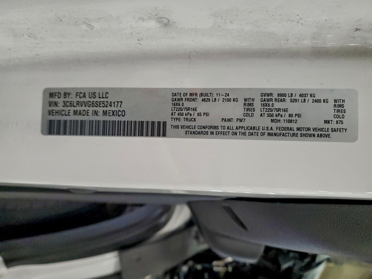 Lot #3315897107 2025 RAM PROMASTER