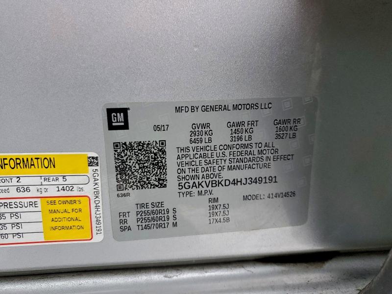 2017 BUICK ENCLAVE #3317704145