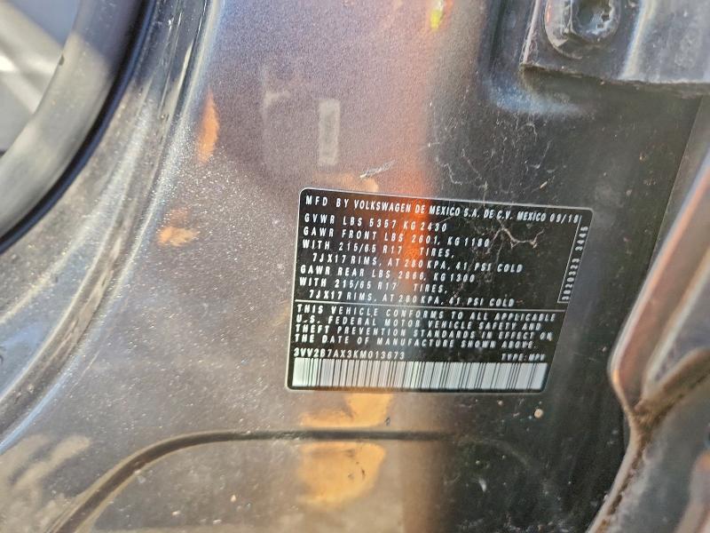 2019 VOLKSWAGEN TIGUAN SE #3303649931