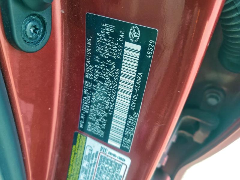 2007 TOYOTA CAMRY CE #3309615556