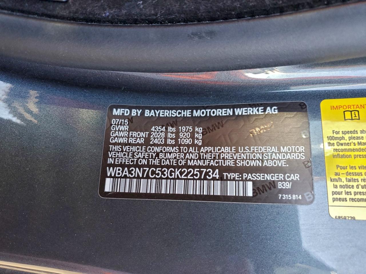 Lot #3318116370 2016 BMW 428 I