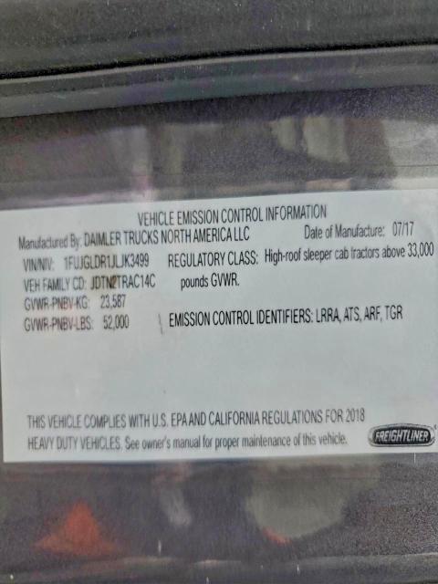 2018 FREIGHTLINER CASCADIA 1 #3308298183