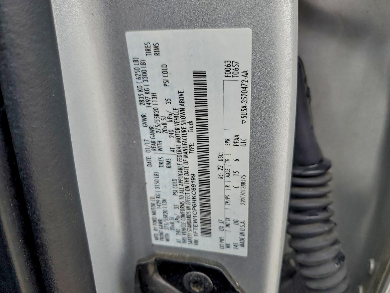 Lot #3310352965 2017 FORD F150 SUPER