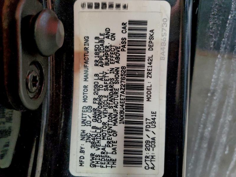 2010 TOYOTA COROLLA BA #3312517618