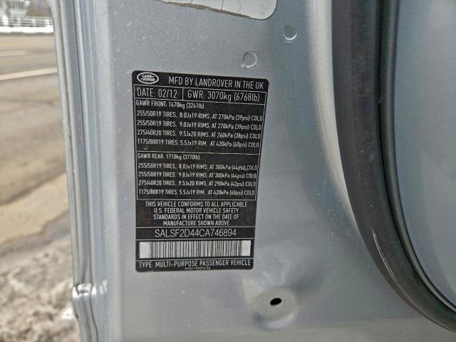 2012 LAND ROVER RANGE ROVE #3308218218