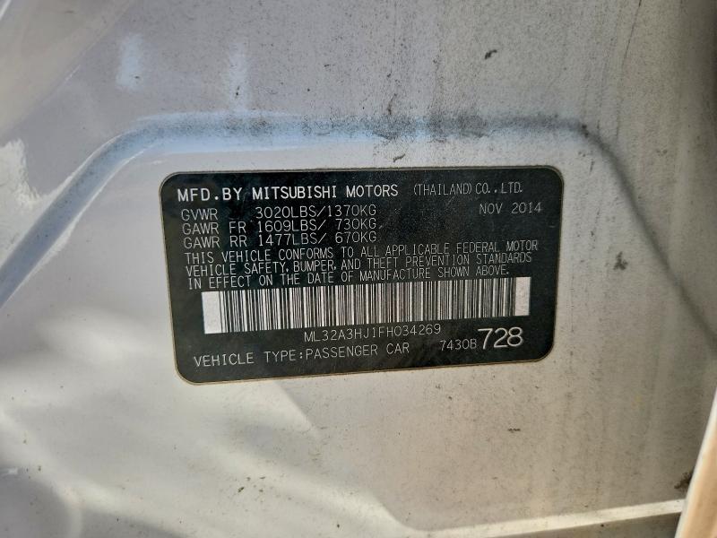 2015 MITSUBISHI MIRAGE DE #3312618213