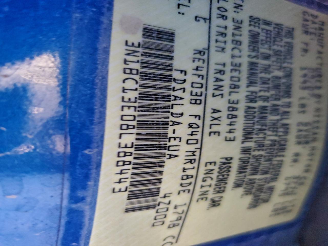 Lot #3318898912 2008 NISSAN VERSA S