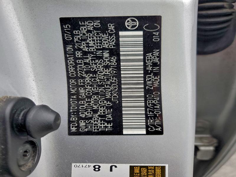 2015 TOYOTA PRIUS #3311826237