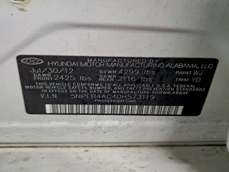 2013 HYUNDAI SONATA GLS #3303954742