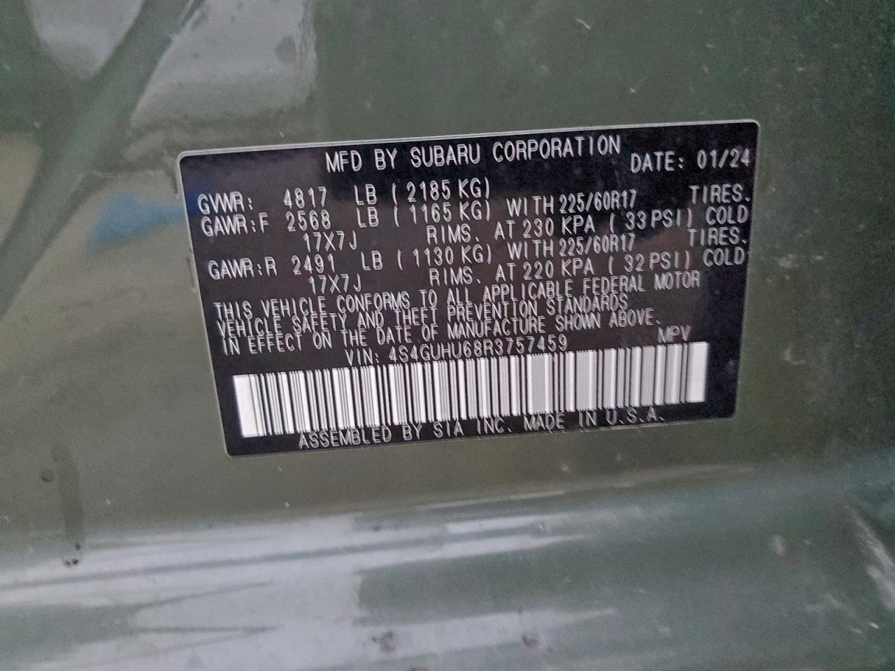 Lot #3304505475 2024 SUBARU CROSSTREK