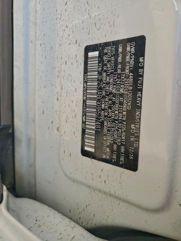 2017 SUBARU FORESTER 2 #3316933125