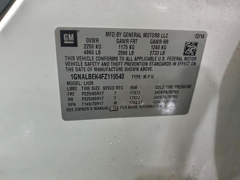 2015 CHEVROLET EQUINOX LT #3310366987