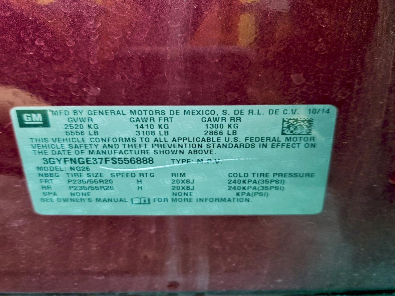 Lot #3312301802 2015 CADILLAC SRX PREMIU