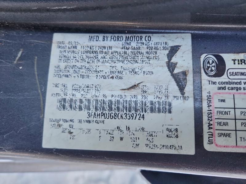 2012 FORD FUSION SEL #3315542354